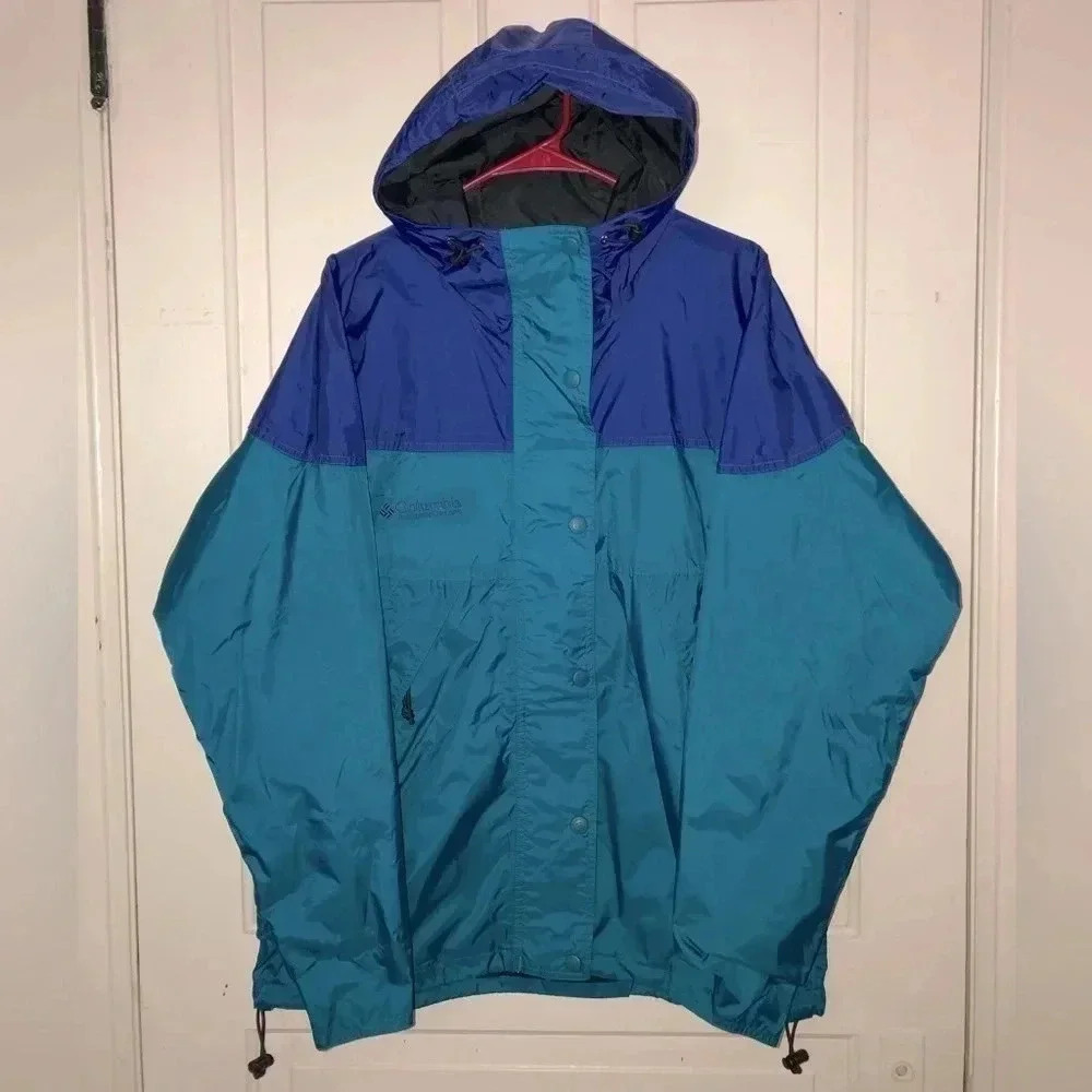 Vintage Columbia Women’s Colorblock Windbreaker Blue/Teal Size Large